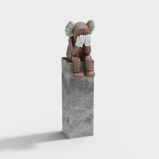 Sad Angel 3D model - Emotional Low Poly Design