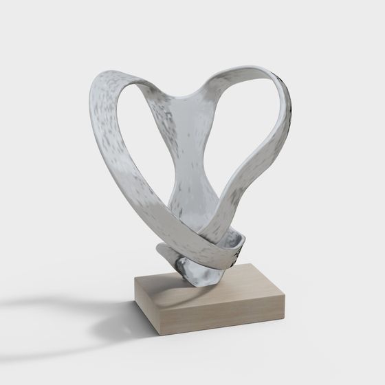 Flowing Heart Sculpture 3D model