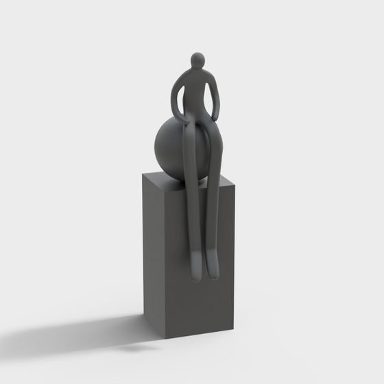 Modern Balance Sculpture 3D Model