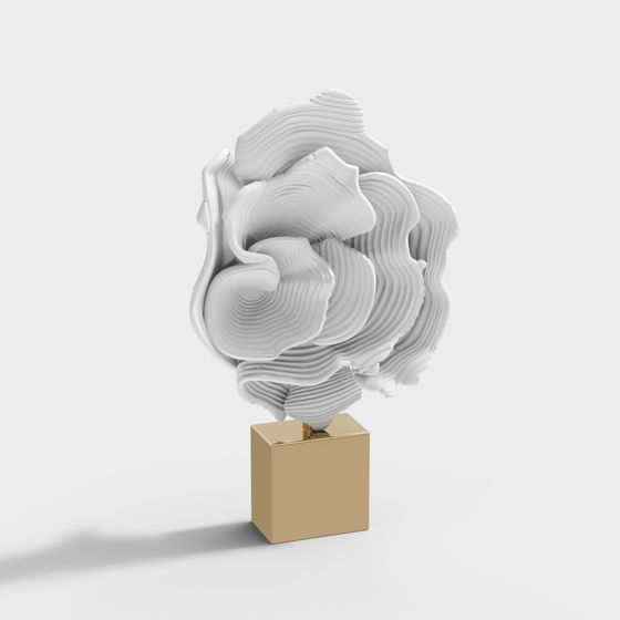 Waves Bloom Low-Poly 3D Model