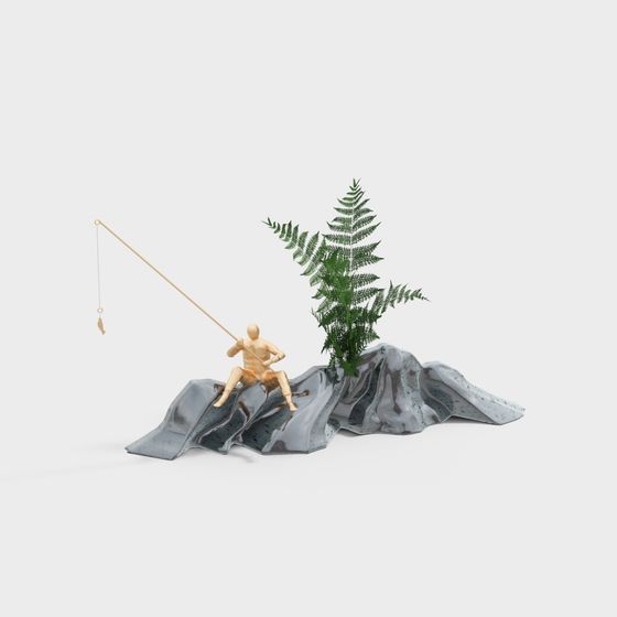 Fishing Serenity Low-Poly 3D Model