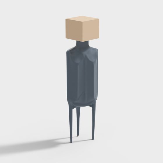 Unique Cubic Head 3D model for Creative Projects