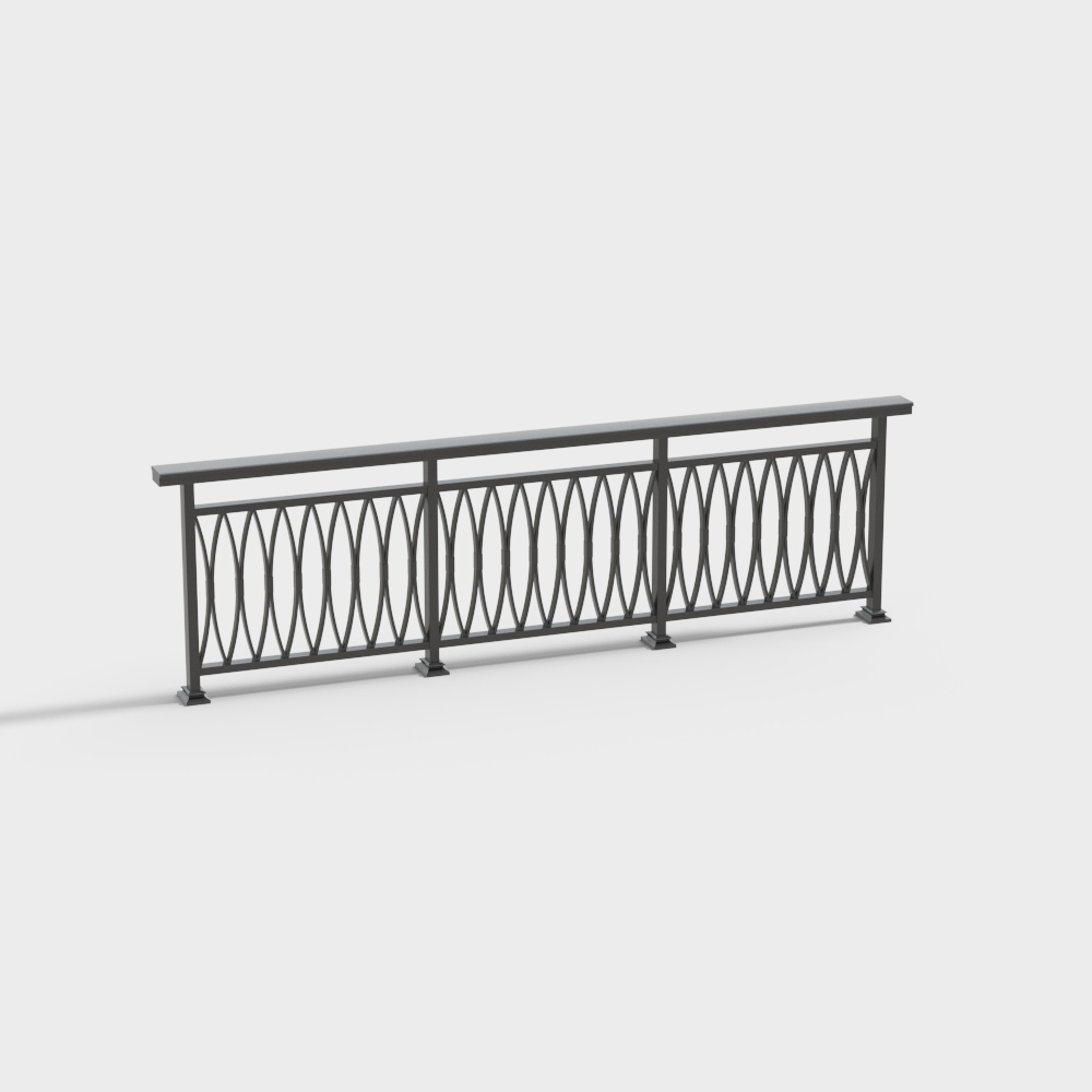 작은 다리 간단 검은 금속 울타리