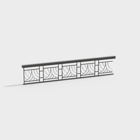 Stylish Low-Poly Railing 3D model for Modern Spaces