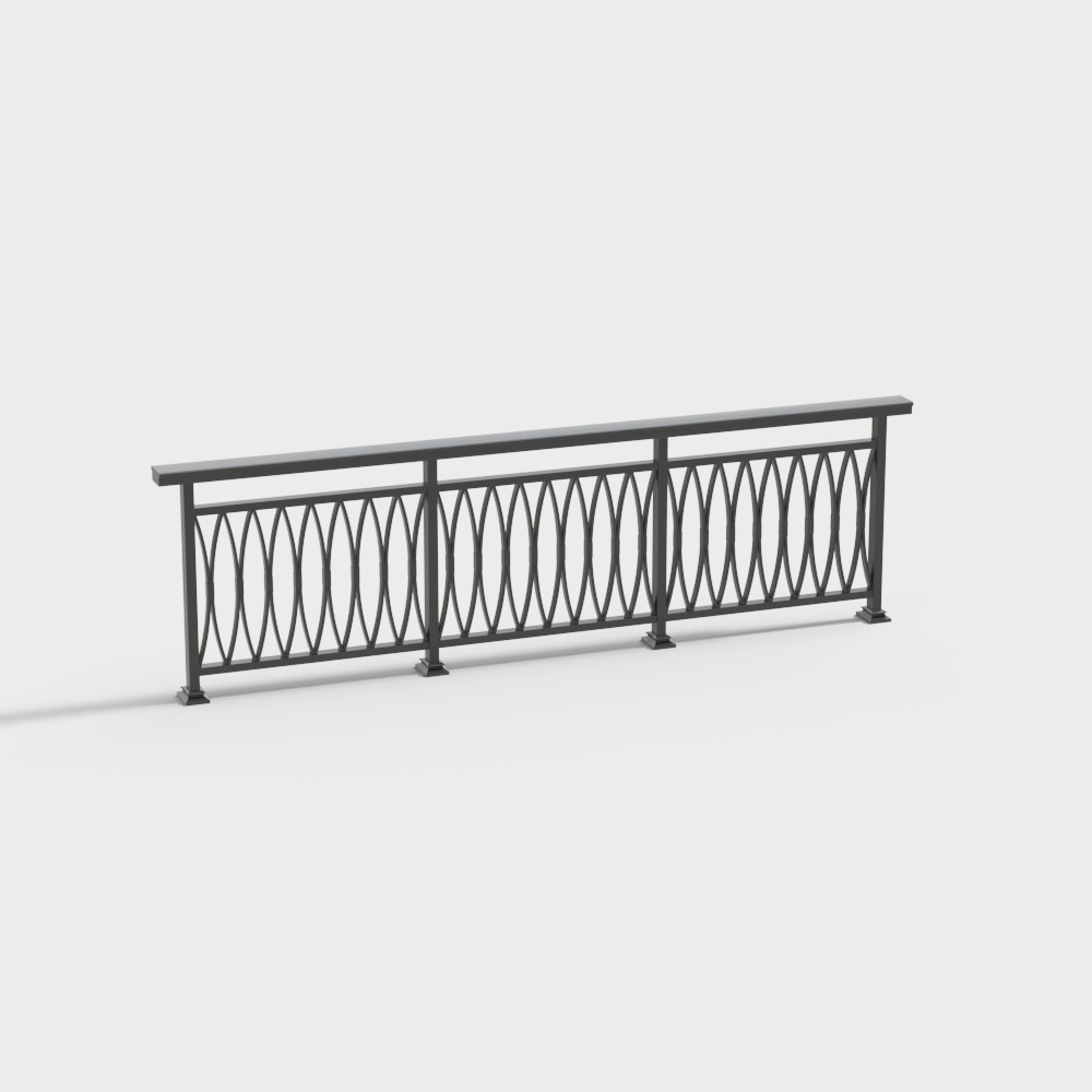 Modern black metal fence for balcony