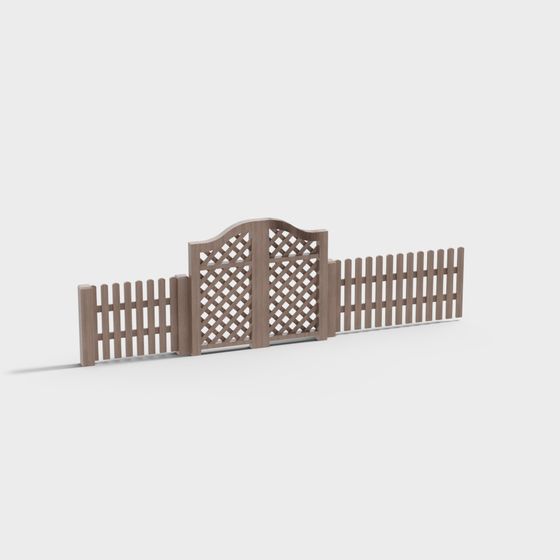 Charming Low-Poly Wooden Fence 3D model