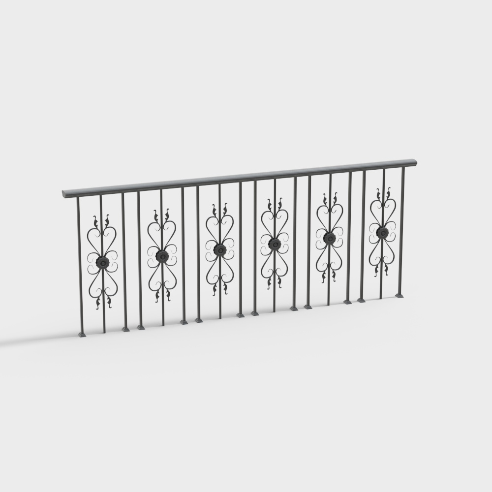 Valla de metal negra de lujo ligero de balcón