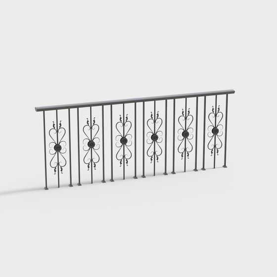 Valla de metal negra de lujo ligero de balcón