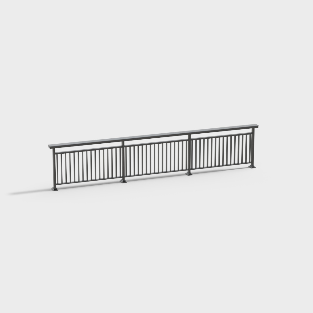 Highway retro black metal fence