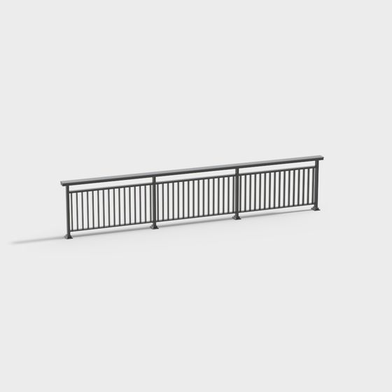 Urban Low-Poly Railing 3D model