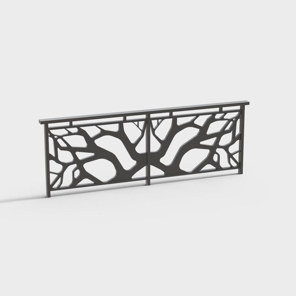 River embankment gothic black metal fence