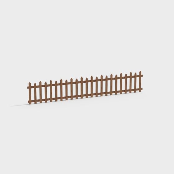 Low-Polygon Wooden Fence 3D model