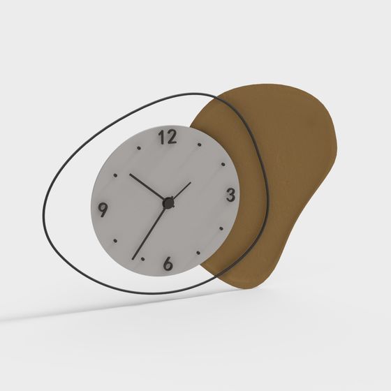 Modern Minimalist Clock 3D model