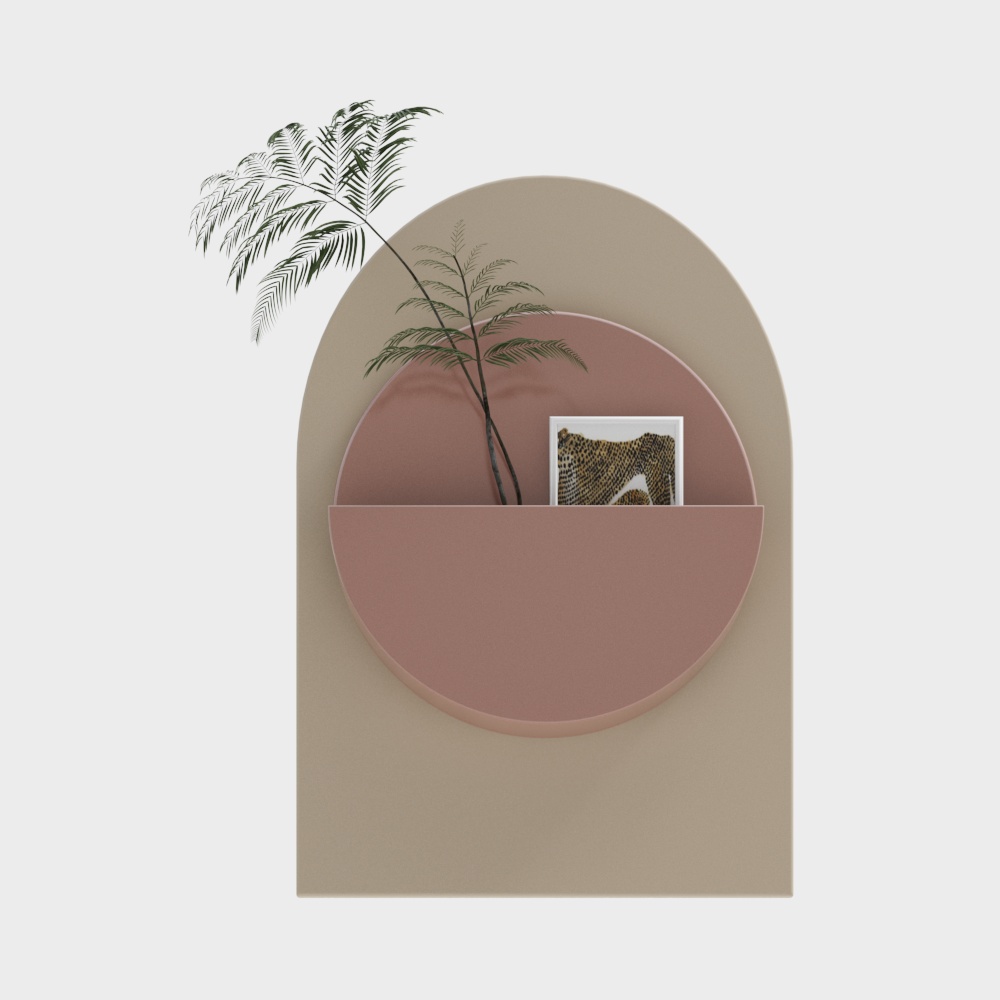 Curved Wall Decoration 3D Model – Artistic Interior Accent