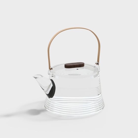Elegant Glass Teapot 3D model for Creative Projects