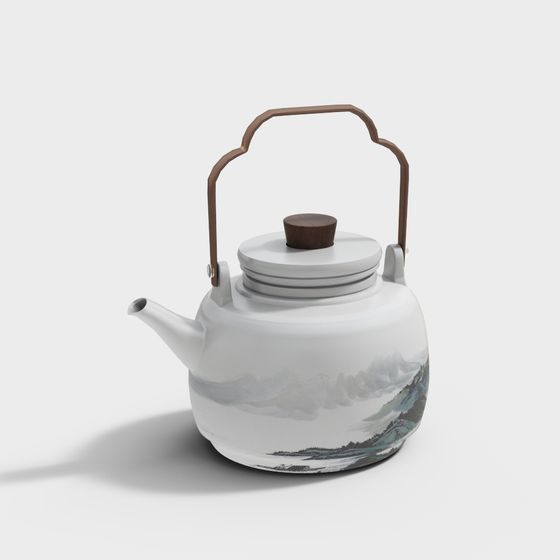 Elegant Low-Poly Teapot 3D Model