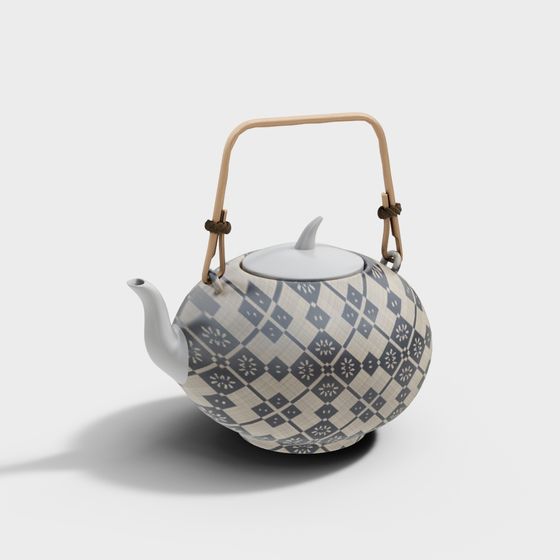 Elegant Low-Polygon Teapot 3D model