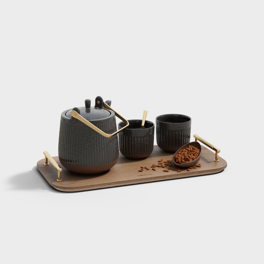 Modern tea set decorations