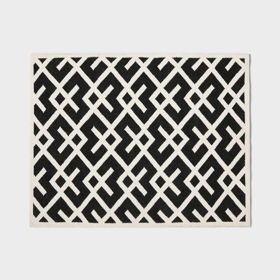 Stylish Geometric Woven Carpet 3D Model