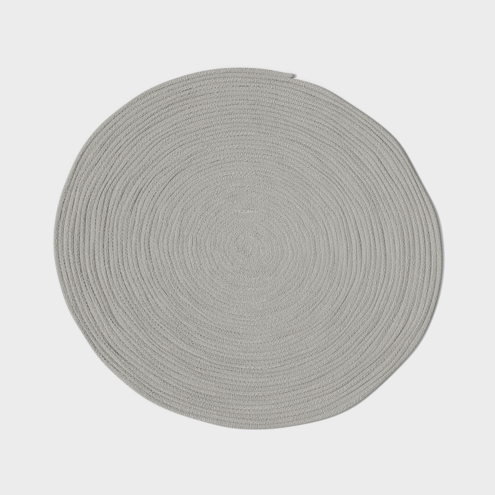 Elegant Round Carpet 3D Model – Soft Gray Woven Texture