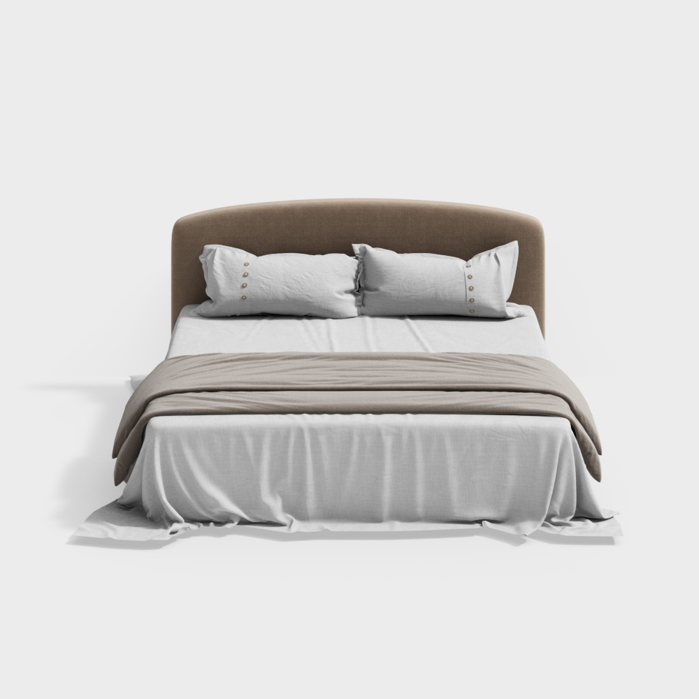 Elegant Low-Poly Bed 3D Model – Modern Interior Design