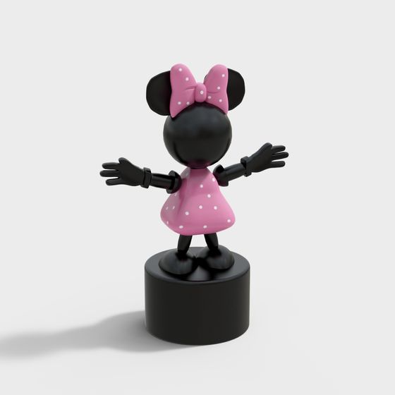 Charming Minnie Mouse Low-Poly 3D Model
