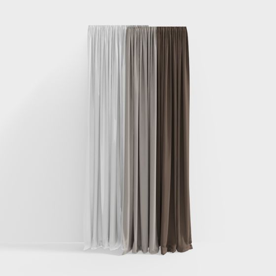 Stylish 3D Curtain Model for Creative Spaces