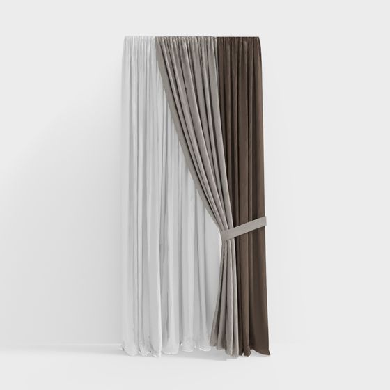 Stylish Low Poly Curtain 3D model for Contemporary Spaces