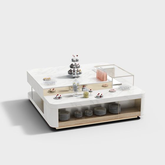 Marble Dessert Display Stand 3D model