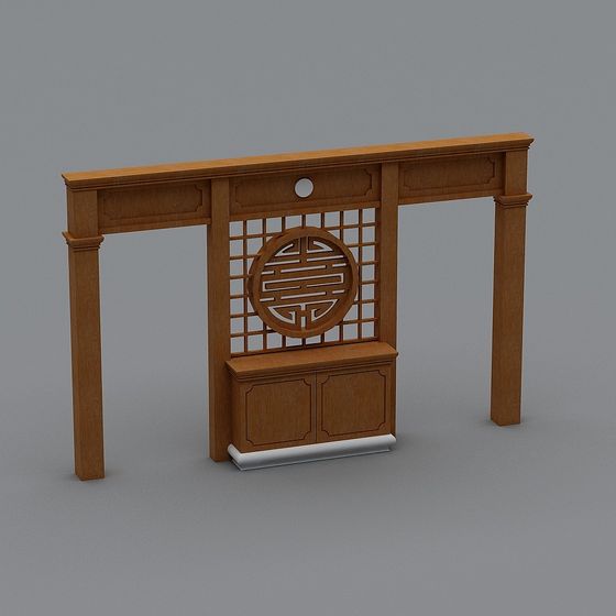 Elegant Chinese Screen 3D model