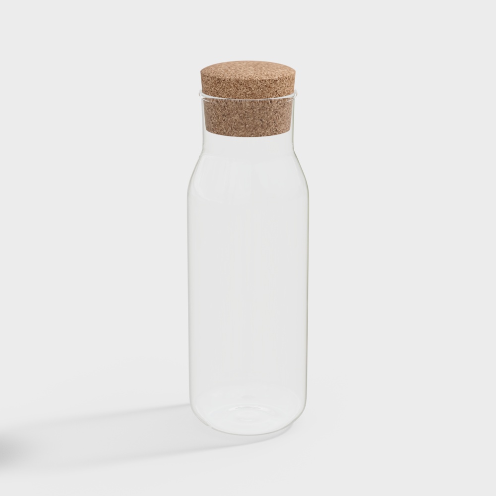 Elegant Glass Bottle 3D model for Modern Design