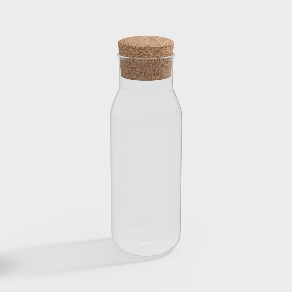Glass Bottle with Cork 3D model