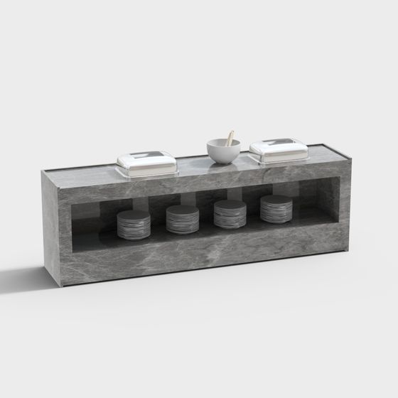 Concrete Display Cabinet 3D model
