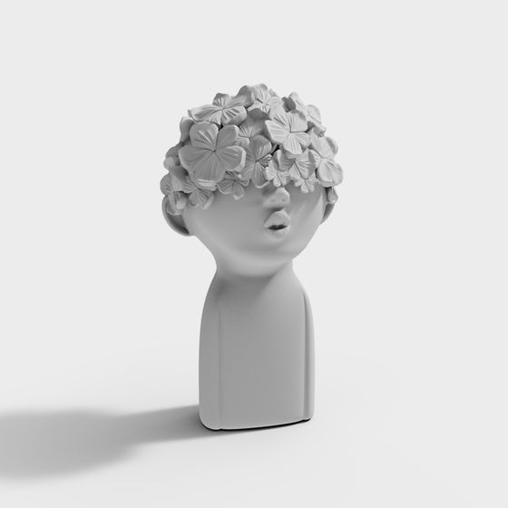 Floral Crown Girl 3D model