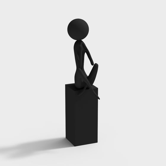 Sitting Figure Low-Poly 3D model