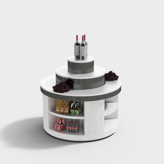Stylish Low-Poly Bar Counter 3D model
