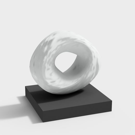 Stylish Marble Ring Low-Poly 3D Model