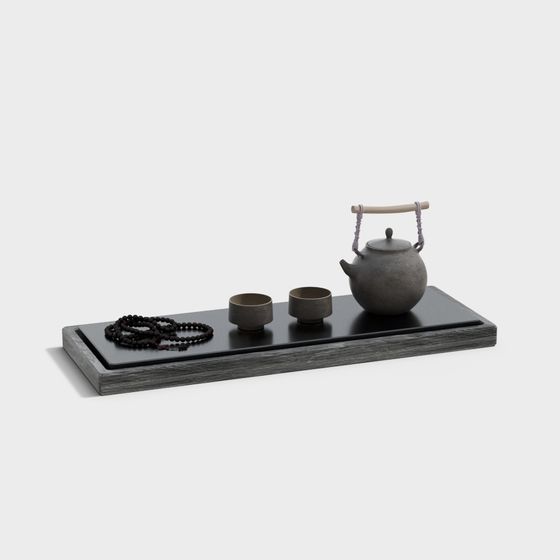 Elegant Oriental Tea Set 3D model
