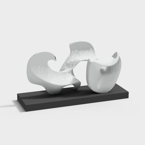 Elegant Flowing Sculpture 3D model for Creative Projects