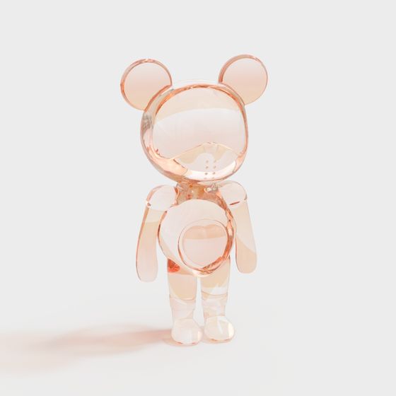 Charming Low-Poly Glass Bear 3D model