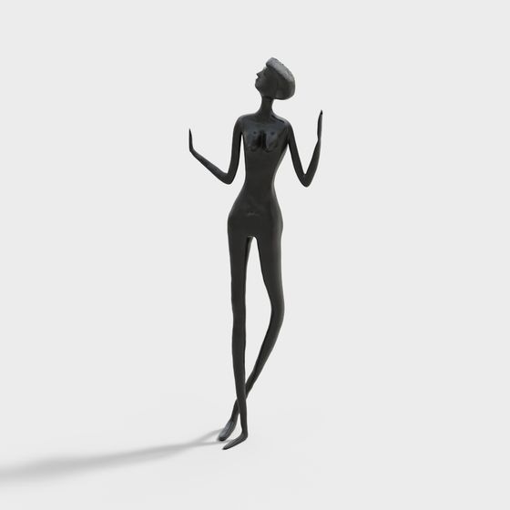 Dancer Low-Poly 3D Model