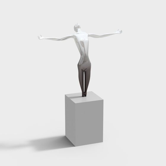 Freedom Pillar 3D model - Abstract Sculpture Design