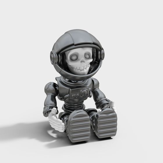 Space Skeleton Guardian 3D model