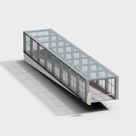 Modern Glass Walkway 3D model
