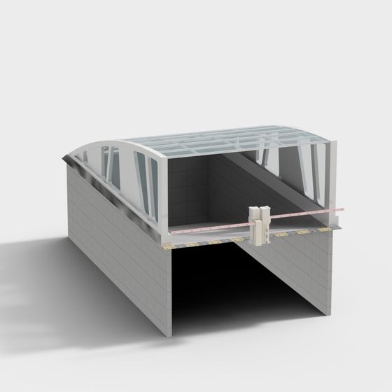 Low Poly Underground Tunnel 3D Model