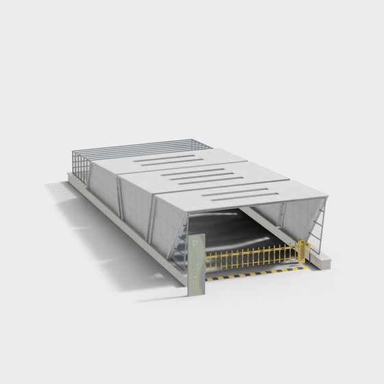 High-Detail Low-Poly Underground Parking Garage 3D model