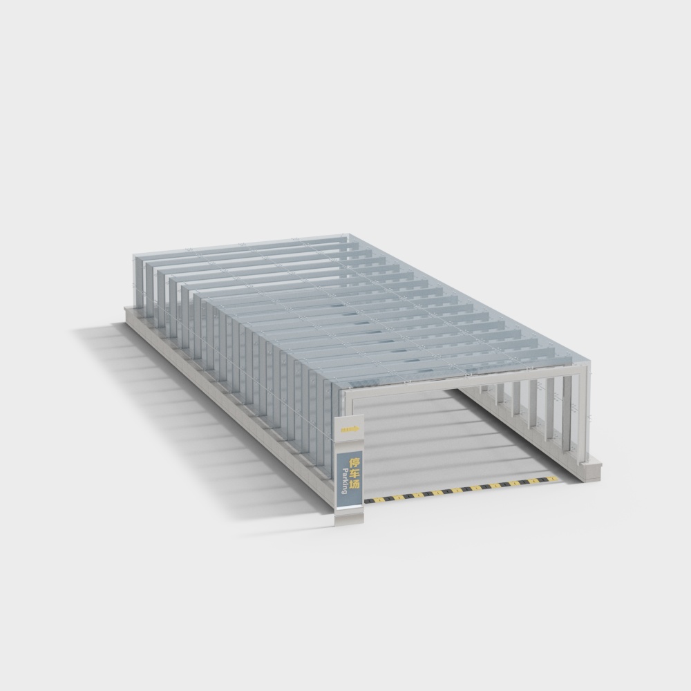 Modern Minimalist Parking Lot 3D model