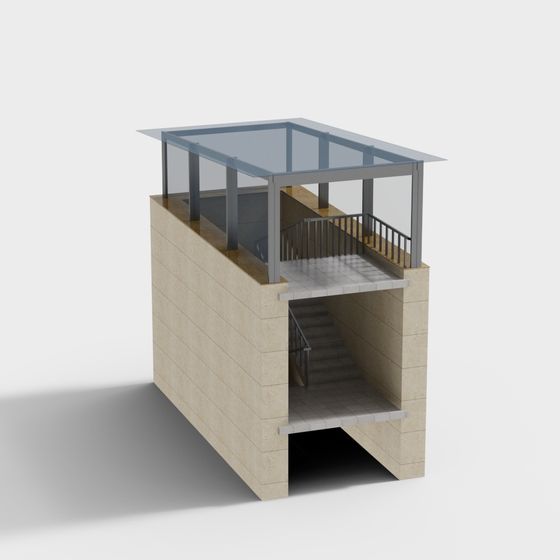 Modern Low-Polygon Architectural 3D Model