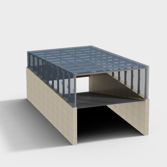 Stylish City Footbridge 3D model