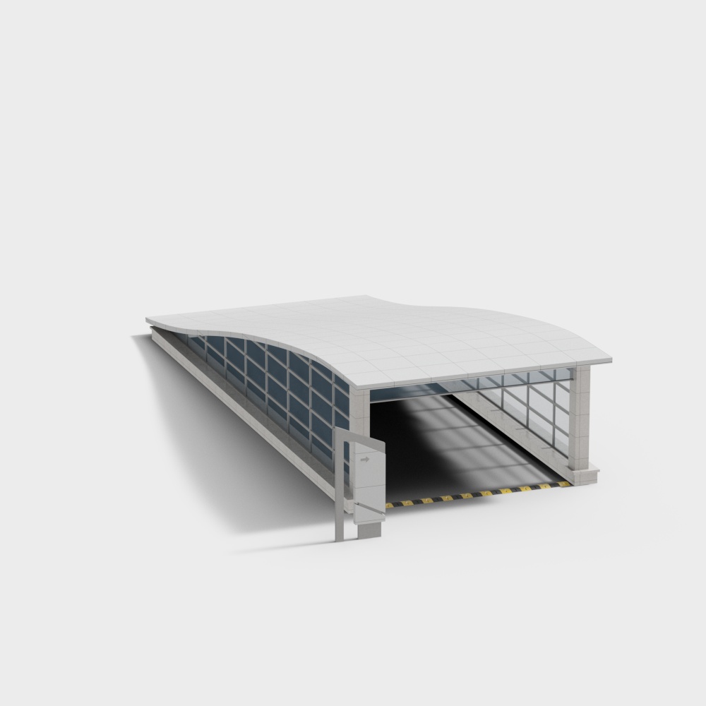 Simple underground passage entrance in residential area